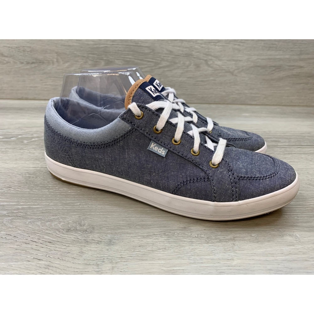 Keds Center Chambray Women's Blue Denim Lace Up Sneakers 8 Low Top Shoes
